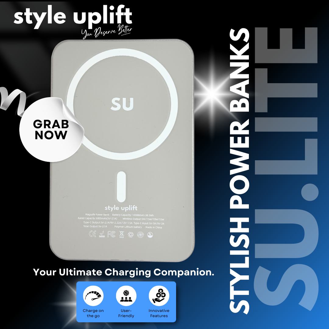 SU.LITE (V20) 10000 mAh Power Bank – Ultra-Slim, Fast Charging, Wireless Charging