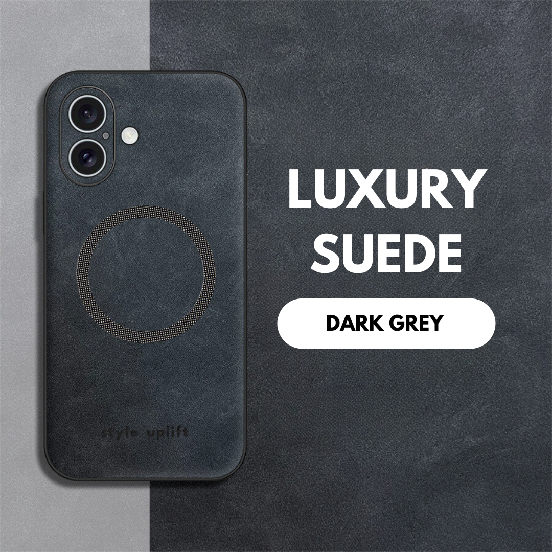 Style Uplift Dark Grey Suede Phone Case for iPhone 16 | Plus | Pro | Pro Max