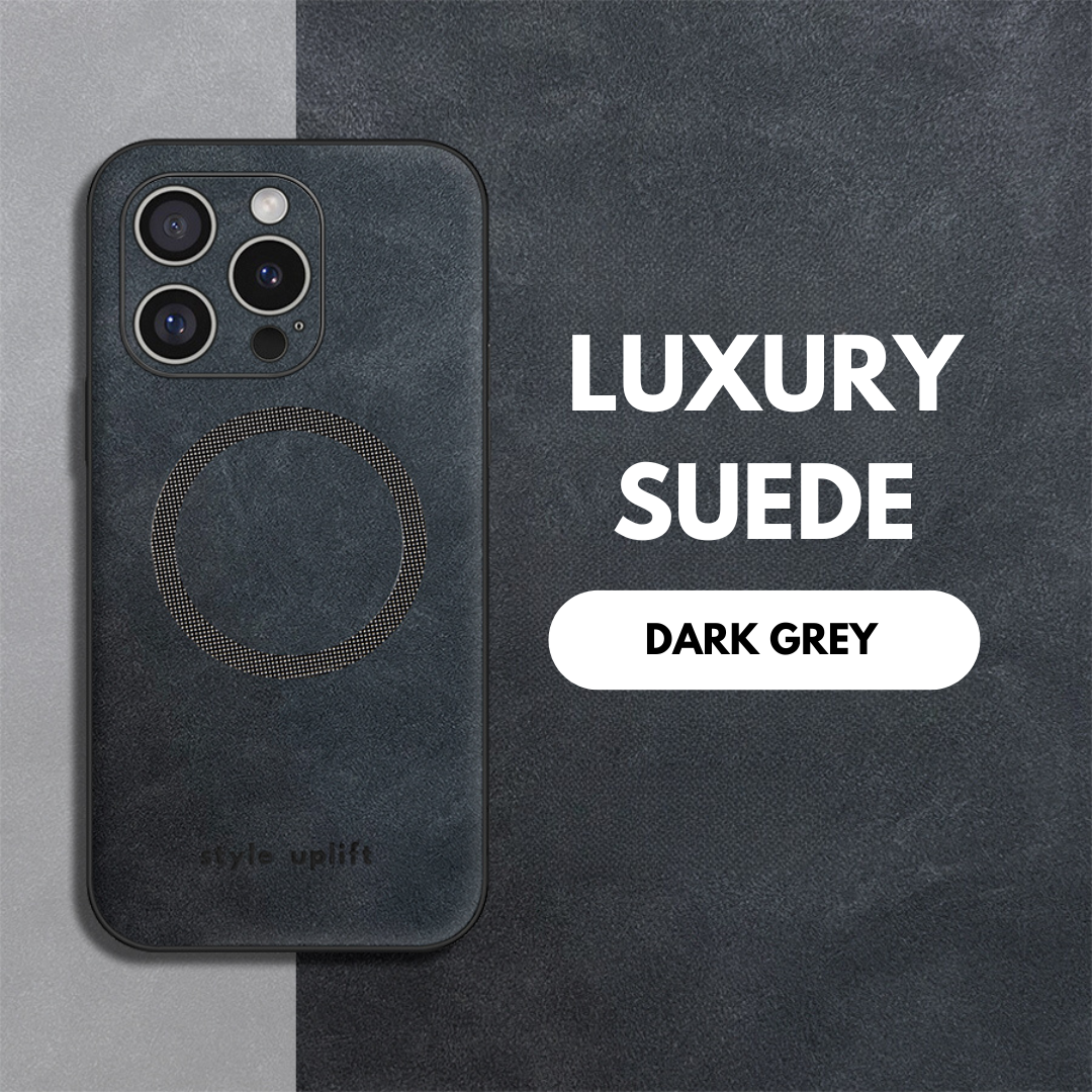 Style Uplift Dark Grey Suede Phone Case for iPhone 16 | Plus | Pro | Pro Max